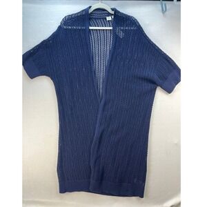 Gap For Good Open Stitch Crochet Longline Cardigan Womens Size XXL Navy Blue